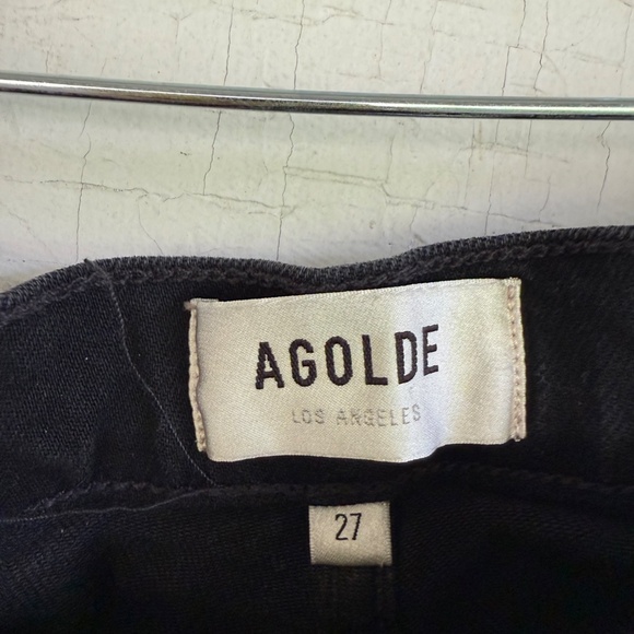 AGOLDE Riley Long Cropped High Rise black Denim 27 - Picture 6 of 9